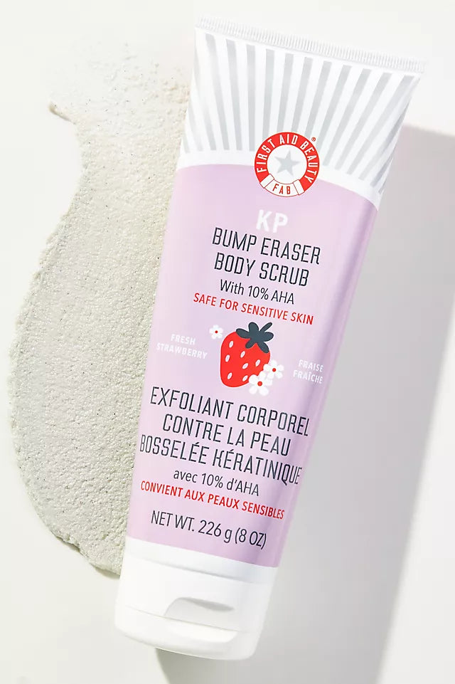 First Aid Beauty KP Bump Eraser Body Scrub with 10% AHA – Body Exfoliant for Keratosis Pilaris
