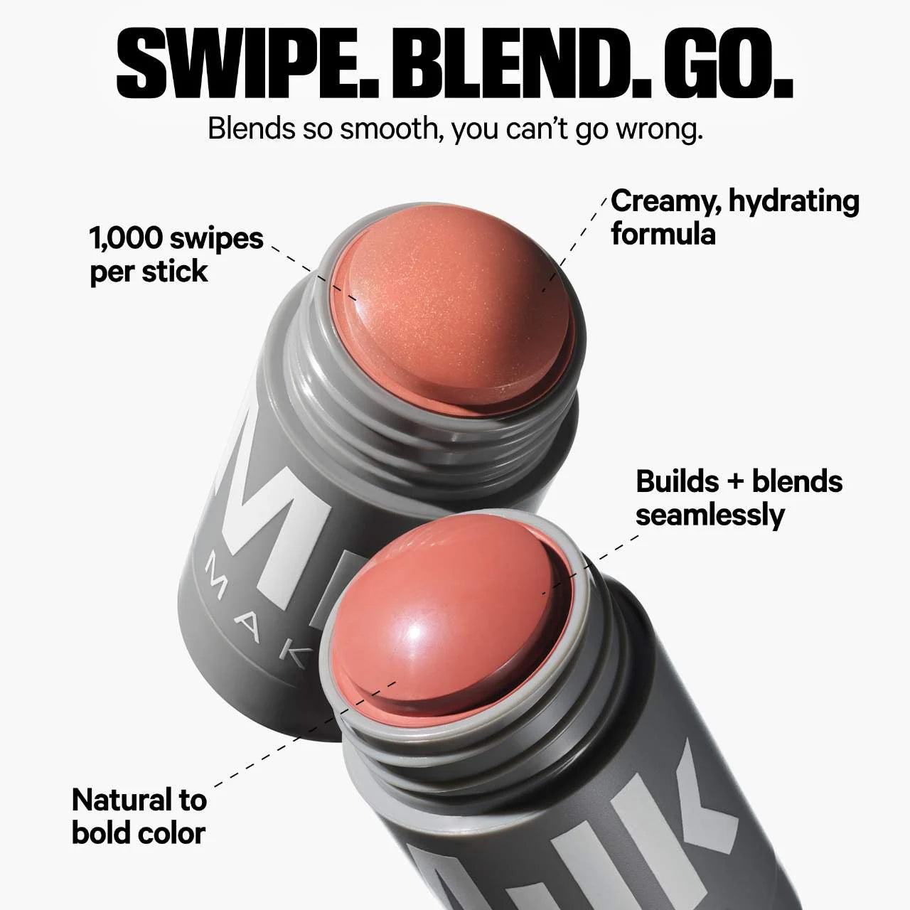 MILK MAKEUP Lip + Cheek Non-Comedogenic Cream Blush Stick