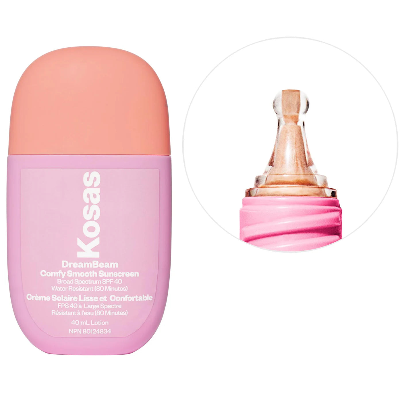 Kosas DreamBeam Silicone-Free Mineral Sunscreen SPF 40 with Ceramides and Peptides