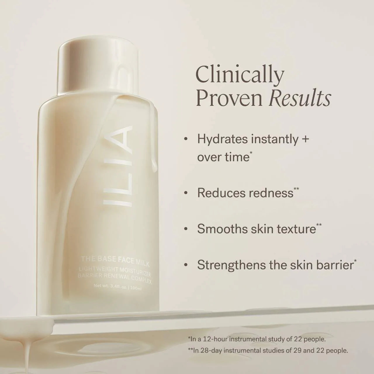ILIA The Base Face Milk Essence & Lightweight Moisturizer with Hyaluronic Acid