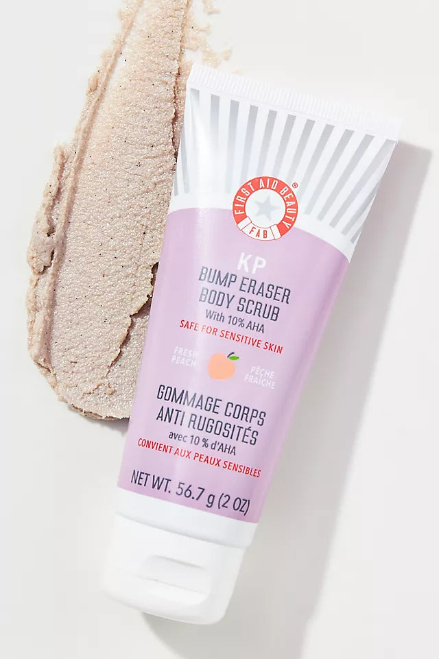 First Aid Beauty KP Bump Eraser Body Scrub with 10% AHA – Body Exfoliant for Keratosis Pilaris