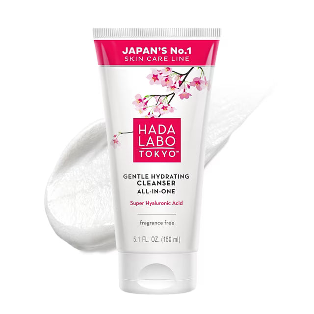 Hada Labo Tokyo Gentle Cleanser – Face Cleanser with Super Hyaluronic Acid for Moisturization and Hydration - Suitable for All Skin Types - 150ml