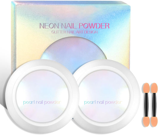 Neon Iridescent Chrome Nail Powder, 2pcs