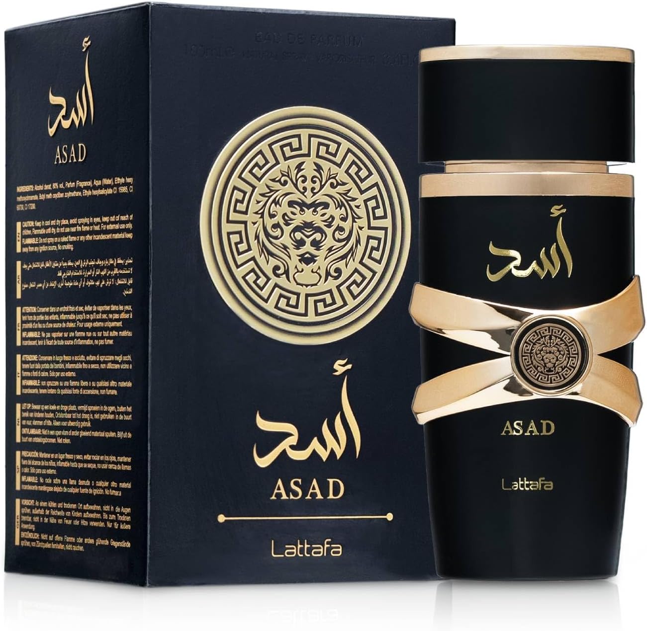 Lattafa Perfumes Asad for Unisex Eau de Parfum Spray, 3.4 Ounce