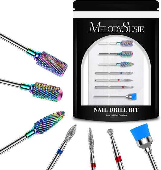 MelodySusie Nail Drill Bits Set, 7pcs