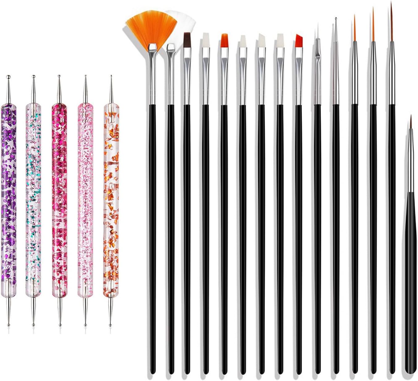 Nail Art Brushes Set, 20pcs