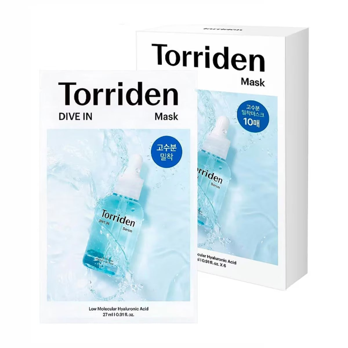 Torriden Dive-In Low Molecular Hyaluronic Acid Mask Pack - 1 BOX / 10 PCS
