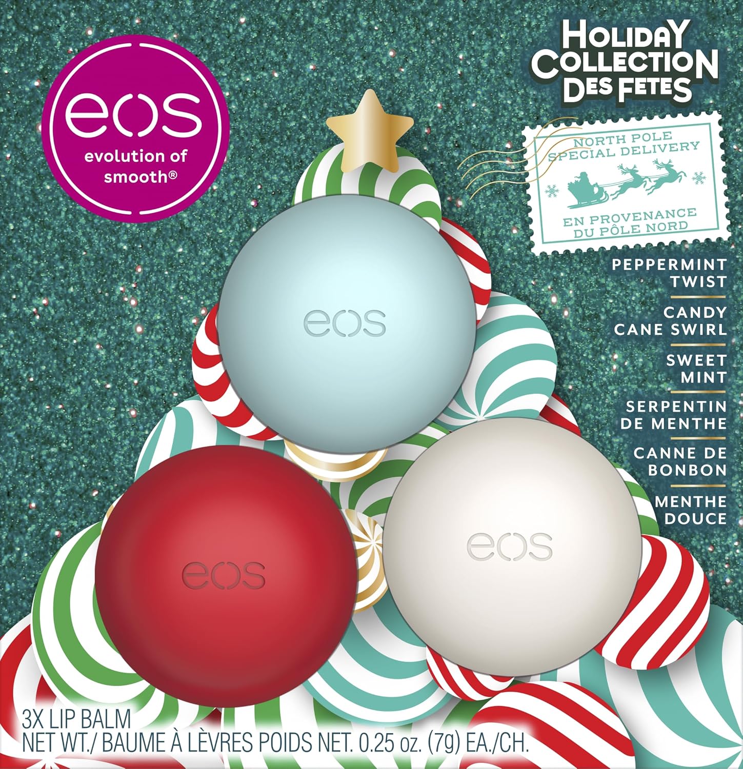 eos Holiday Candy Cane Swirl/Peppermint Twist/Sweet Mint