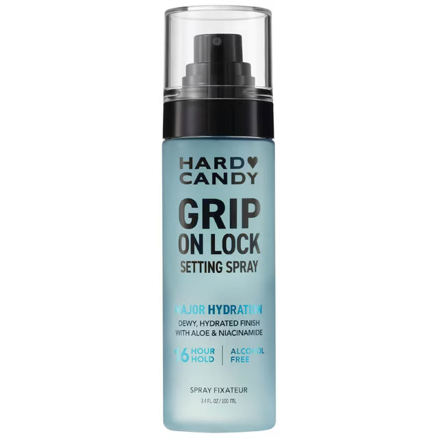 Hard Candy Grip On Lock Setting Spray, Alcohol-Free, 16 Hour Hold, Dewy Finish, Hydrating