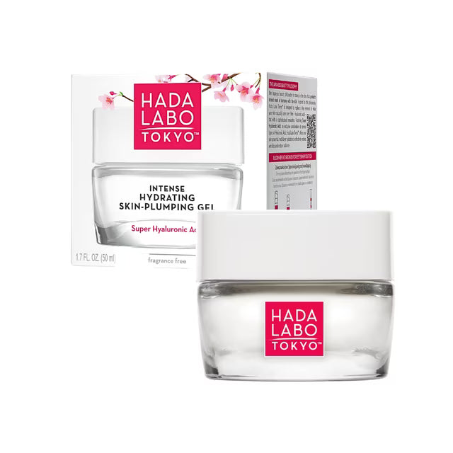 Hada Labo Tokyo Intense Hydrating Skin-Plumping Gel - Day & Night Face Moisturizer with Super Hyaluronic Acid for Hydration - Fragrance Free