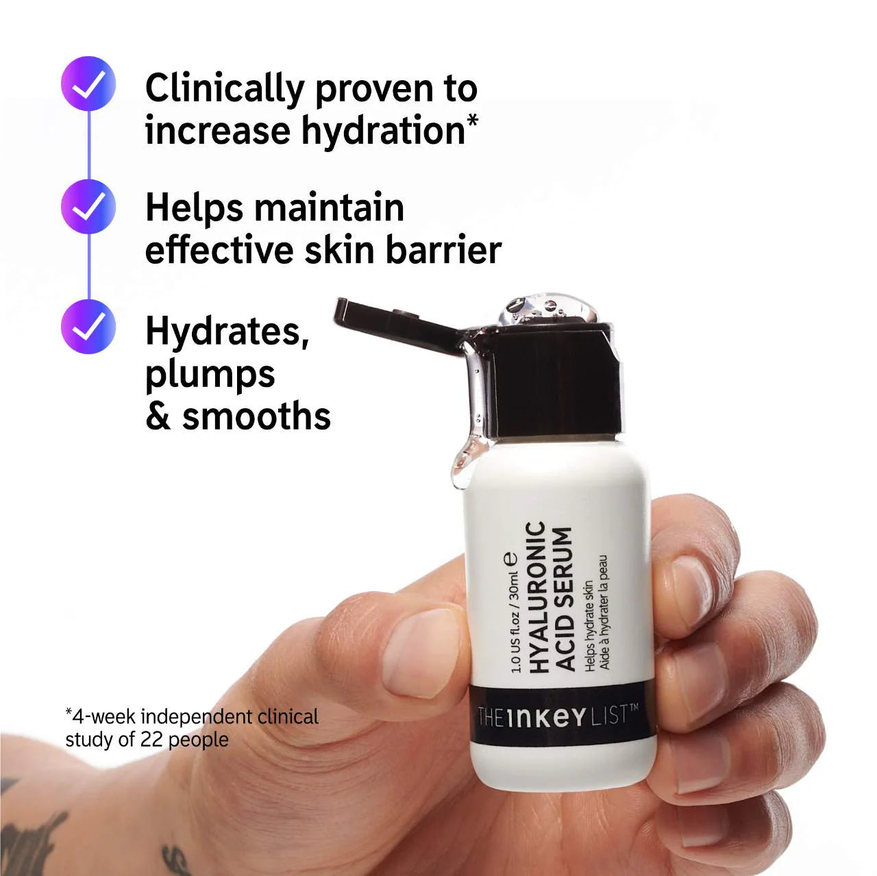 Suero hidratante con ácido hialurónico de The INKEY List