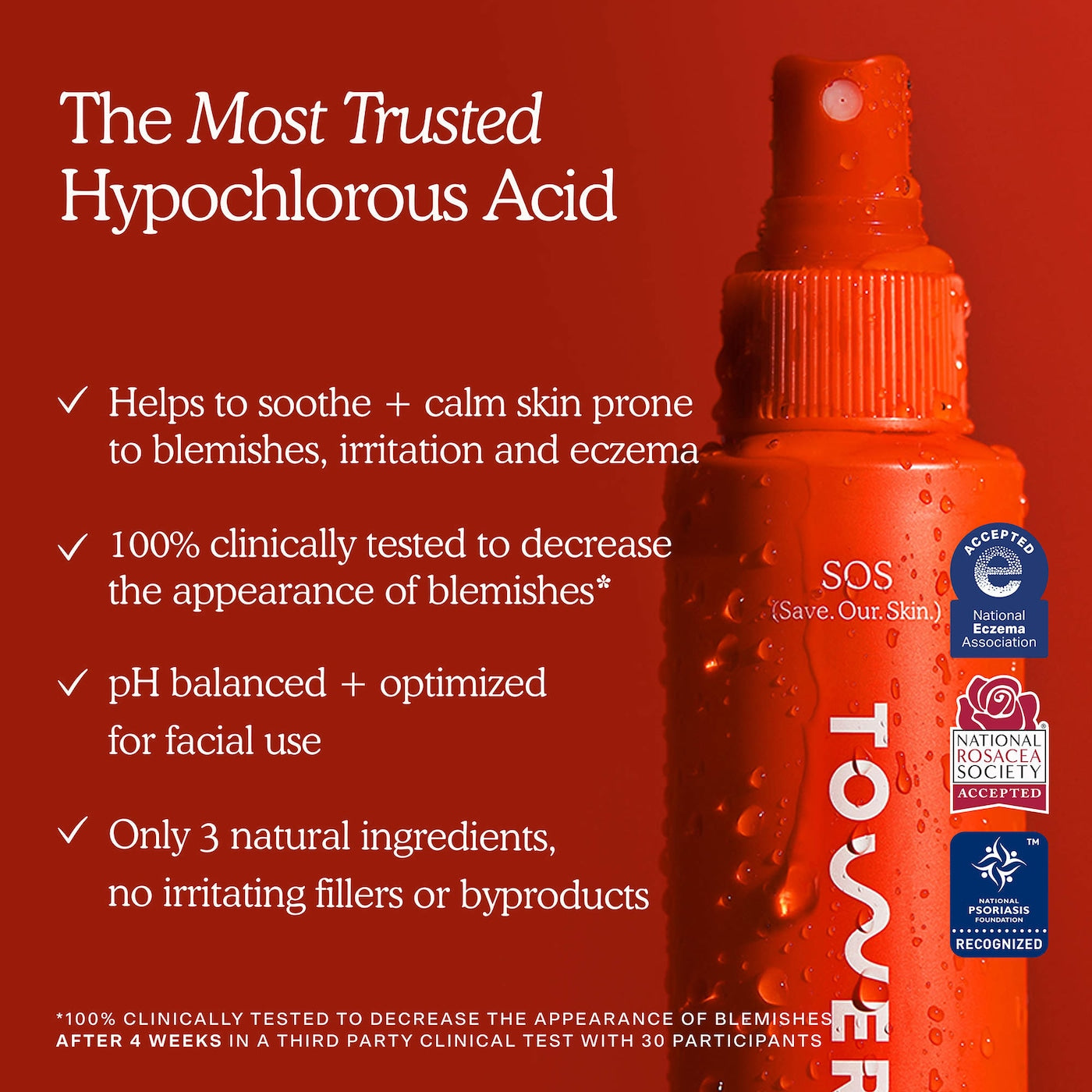 Spray facial de rescate diario Tower 28 Beauty SOS con ácido hipocloroso