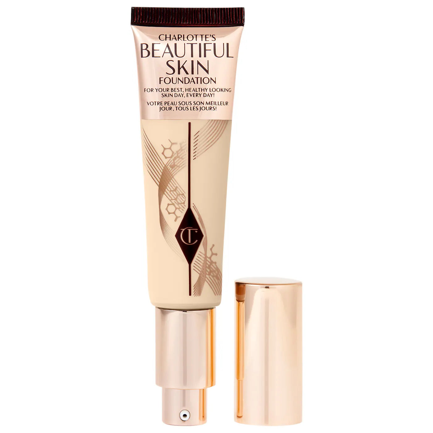 Tečni puder srednjeg prekrivača s hijaluronskom kiselinom Charlotte Tilbury Beautiful Skin